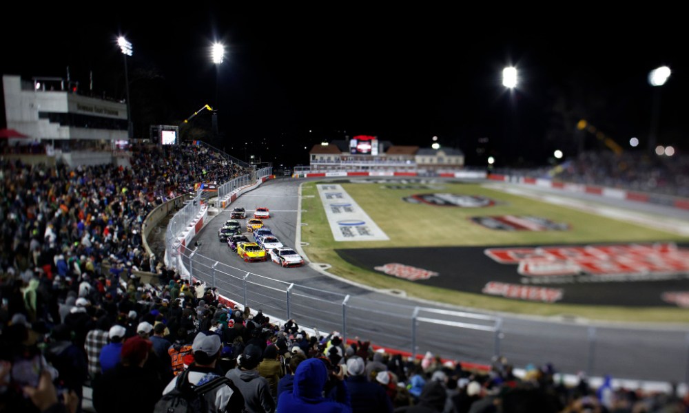 NASCAR cars racing at Daytona