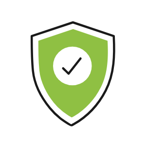 Green shield with approval checkmark