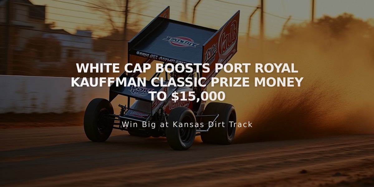 White Cap Boosts Port Royal Kauffman Classic Prize Money to $15,000