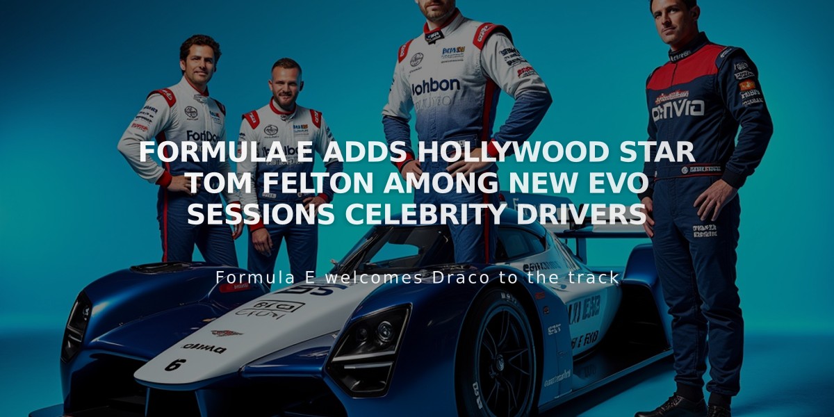 Formula E Adds Hollywood Star Tom Felton Among New Evo Sessions Celebrity Drivers