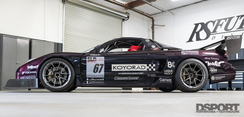 NSX race car in garage