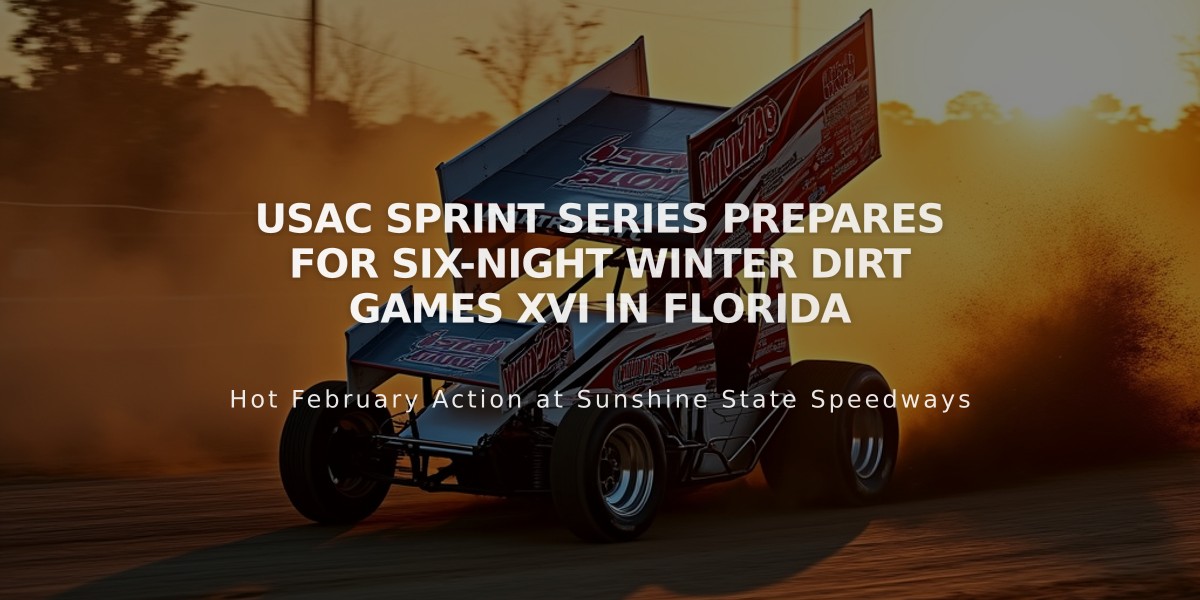 USAC Sprint Series Prepares for Six-Night Winter Dirt Games XVI in Florida