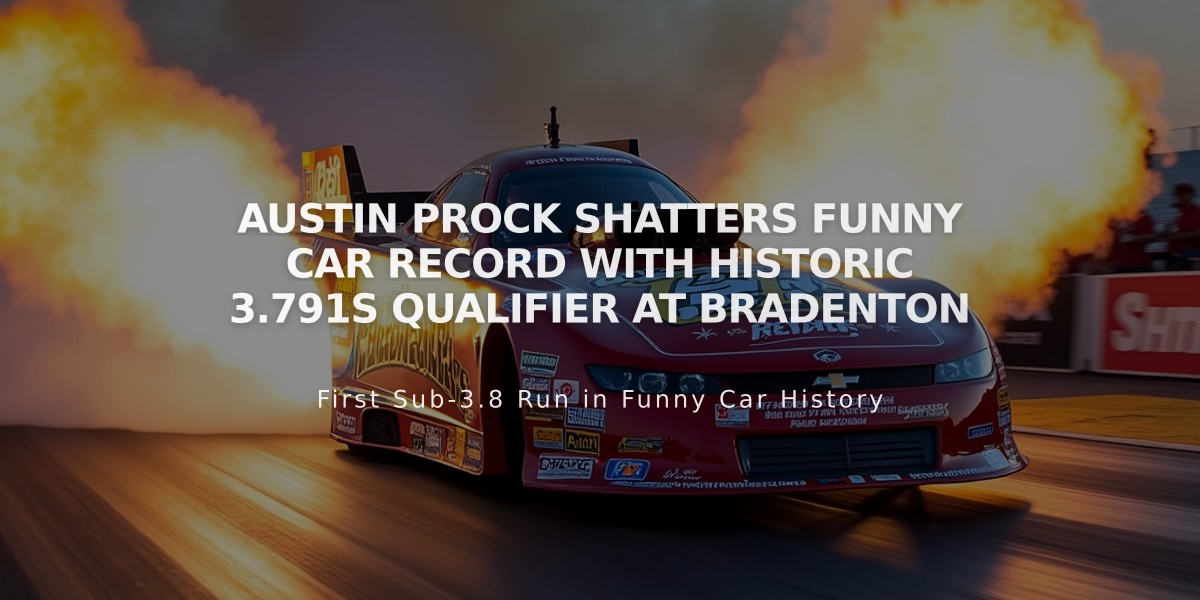 Austin Prock Shatters Funny Car Record with Historic 3.791s Qualifier at Bradenton