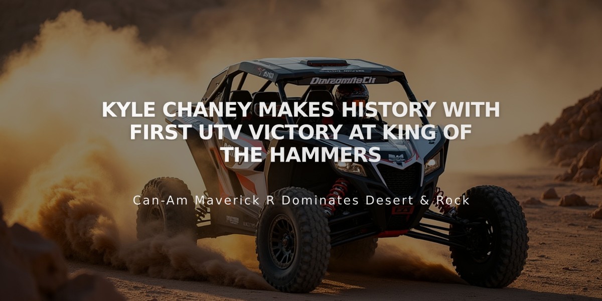 Kyle Chaney Makes History with First UTV Victory at King of the Hammers