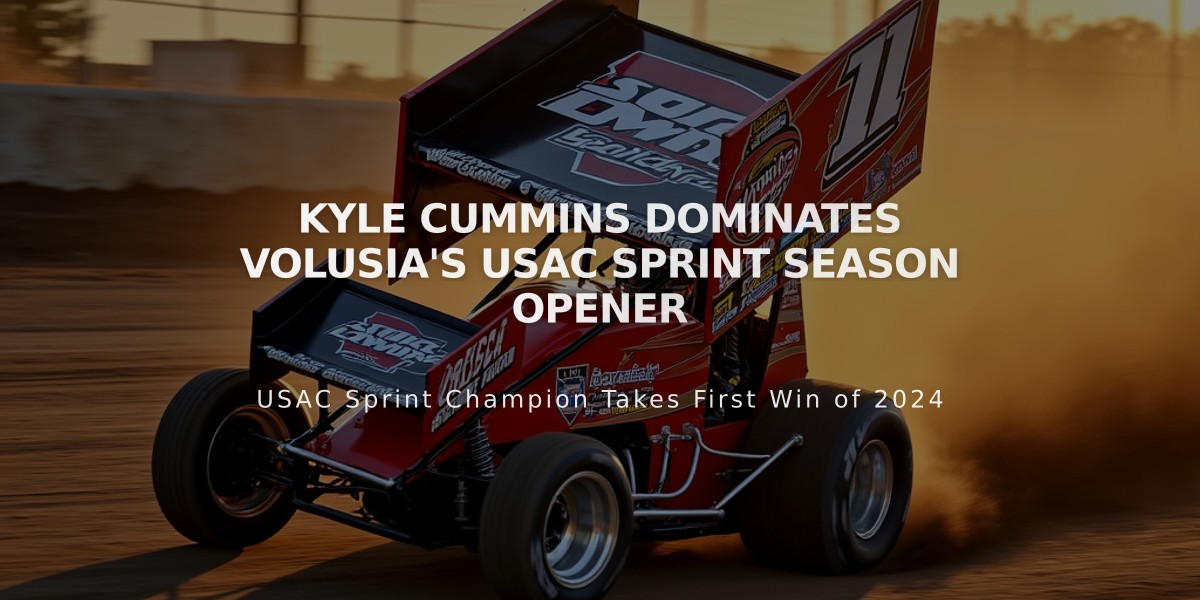 Kyle Cummins Dominates Volusia's USAC Sprint Season Opener