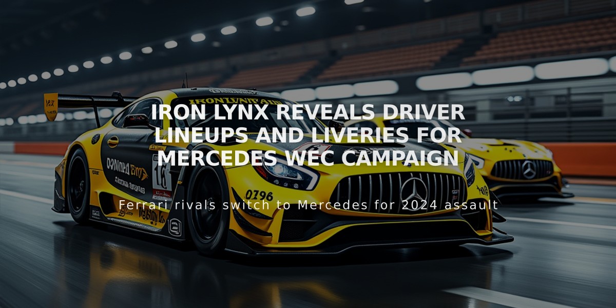 Iron Lynx Reveals Driver Lineups and Liveries for Mercedes WEC Campaign