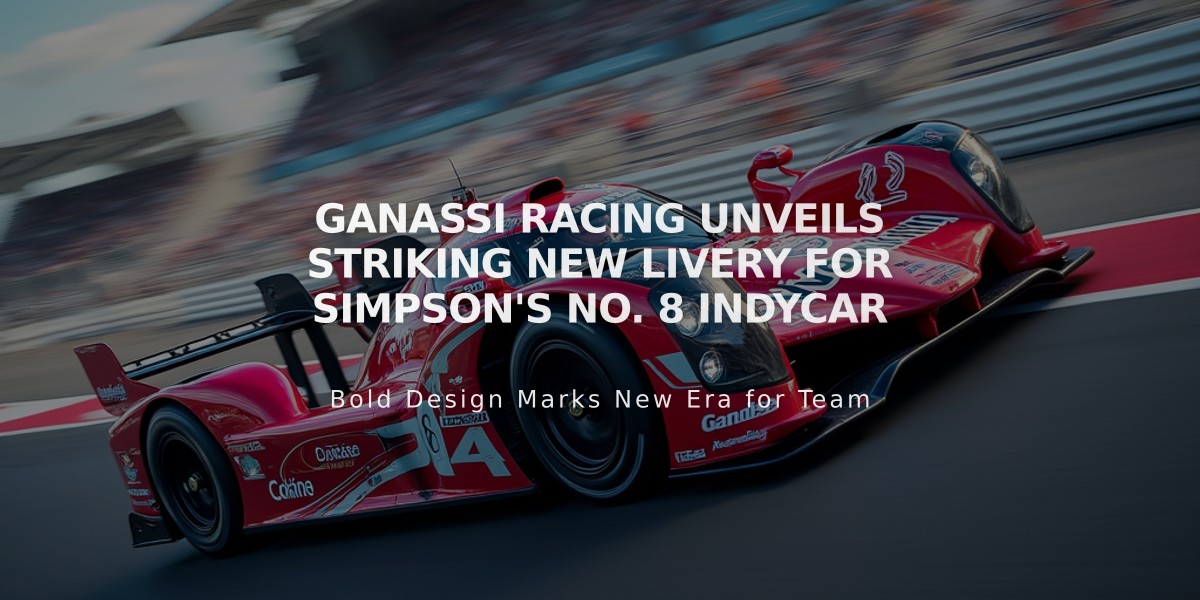 Ganassi Racing Unveils Striking New Livery for Simpson's No. 8 IndyCar