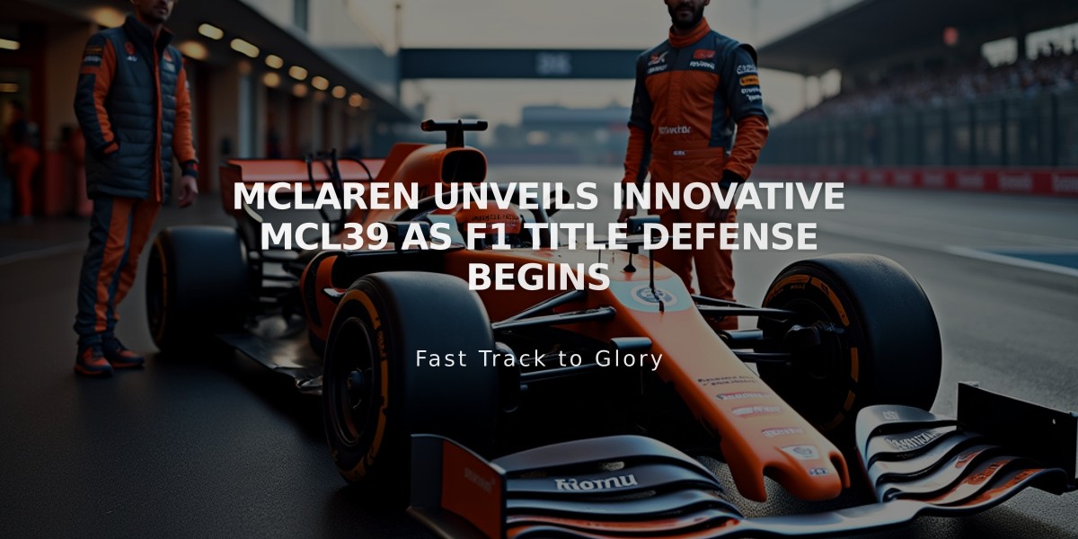 McLaren Unveils Innovative MCL39 as F1 Title Defense Begins