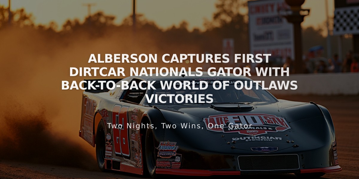 Alberson Captures First DIRTcar Nationals Gator with Back-to-Back World of Outlaws Victories