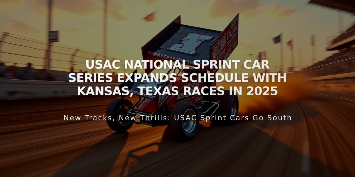 USAC National Sprint Car Series Expands Schedule with Kansas, Texas Races in 2025