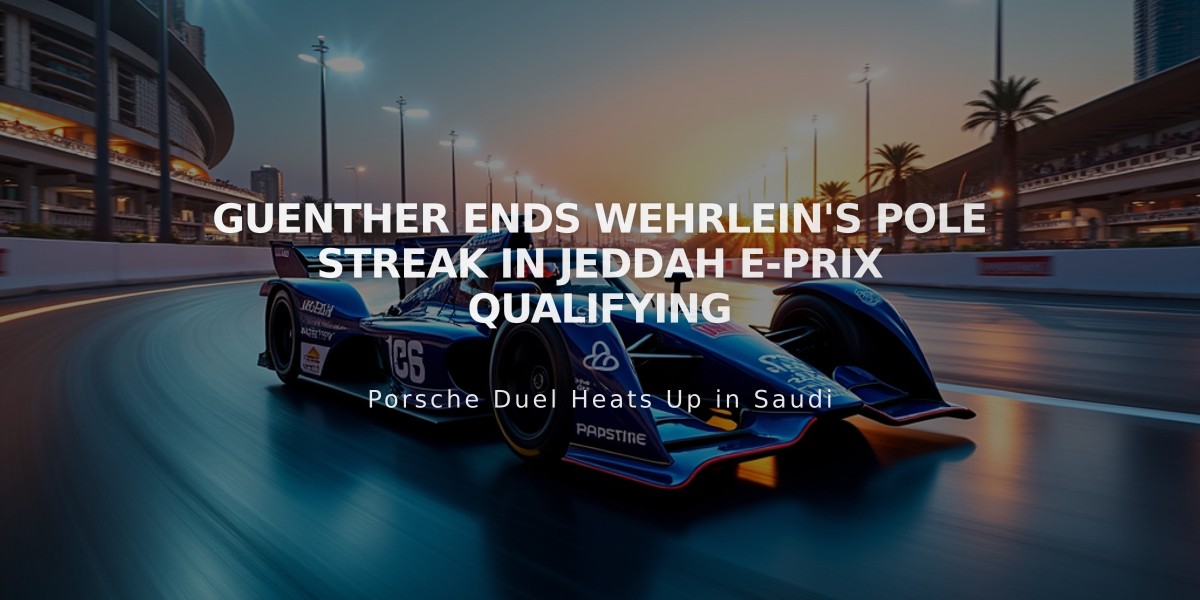 Guenther Ends Wehrlein's Pole Streak in Jeddah E-Prix Qualifying