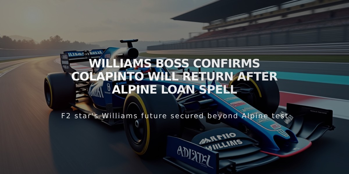 Williams Boss Confirms Colapinto Will Return After Alpine Loan Spell