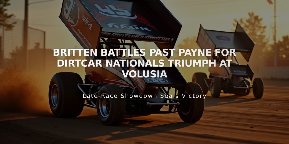 Britten Battles Past Payne for DIRTcar Nationals Triumph at Volusia