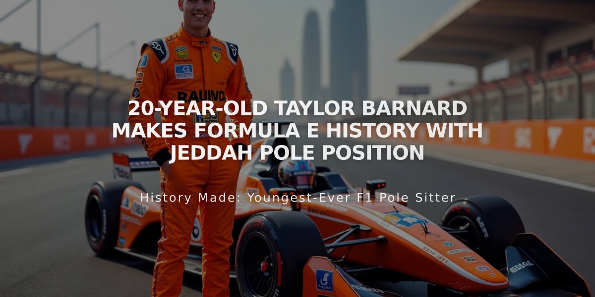 20-Year-Old Taylor Barnard Makes Formula E History with Jeddah Pole Position