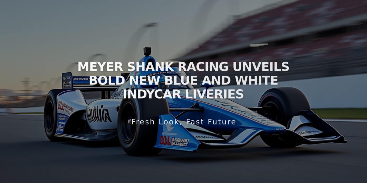 Meyer Shank Racing Unveils Bold New Blue and White IndyCar Liveries