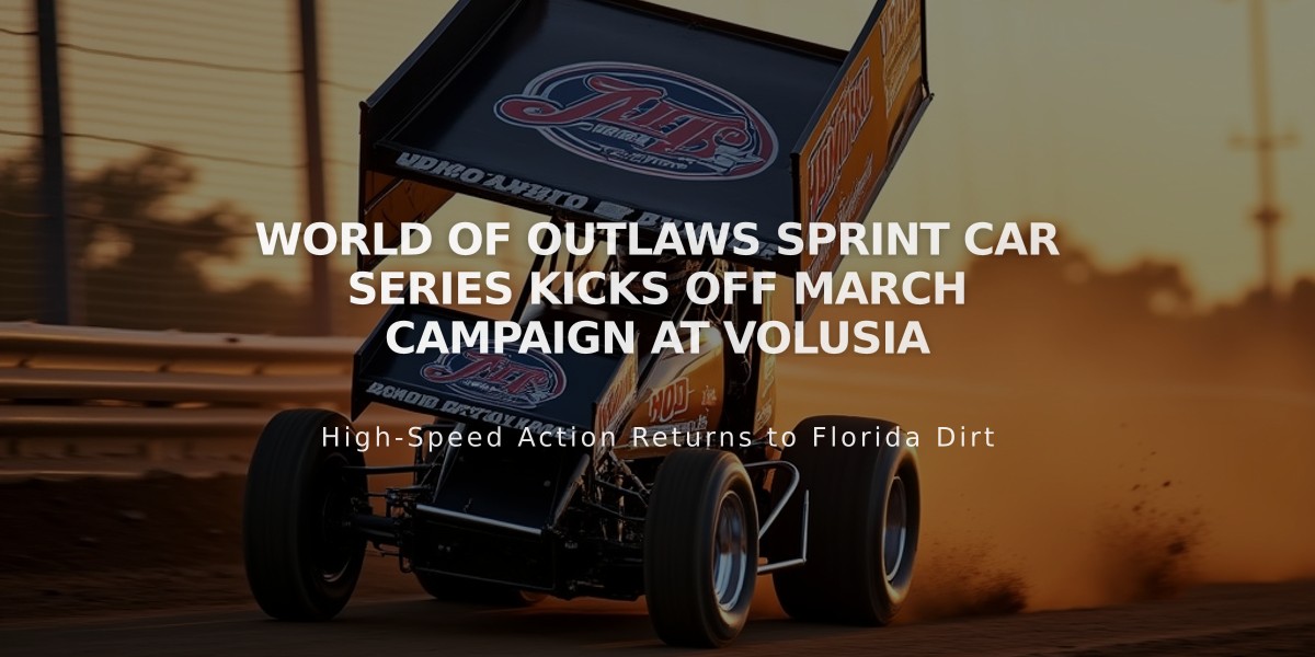 World of Outlaws Sprint Car Series Kicks Off March Campaign at Volusia