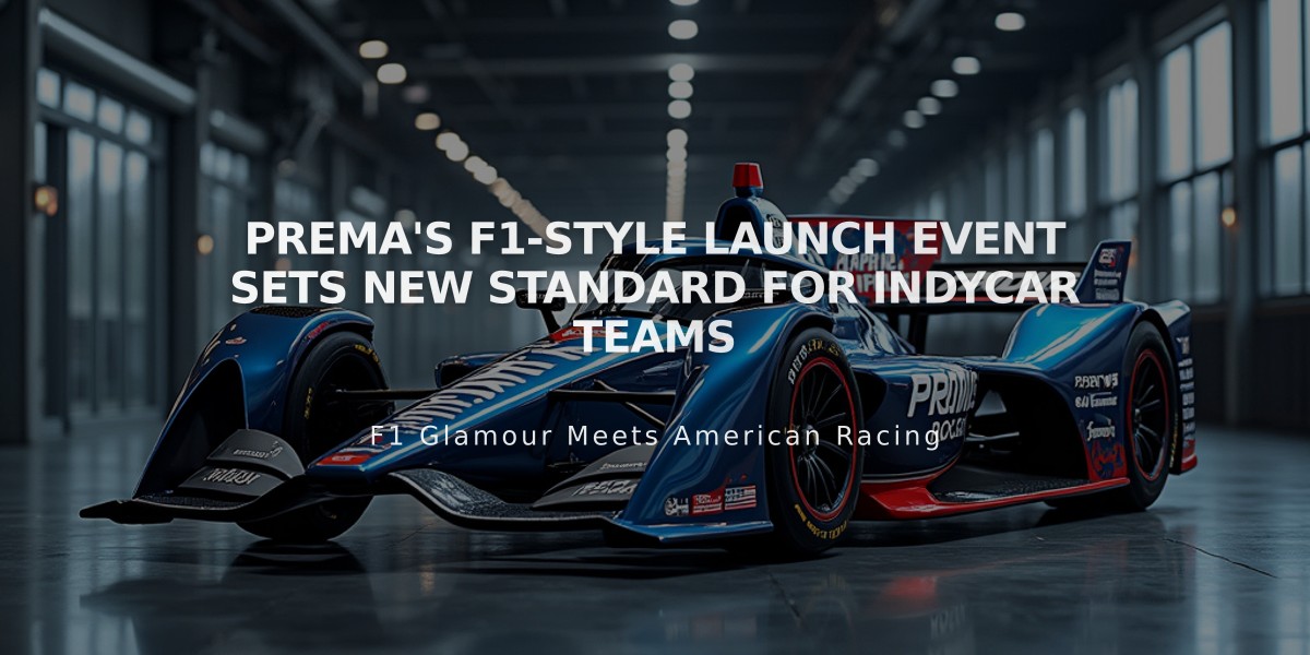 PREMA's F1-Style Launch Event Sets New Standard for IndyCar Teams