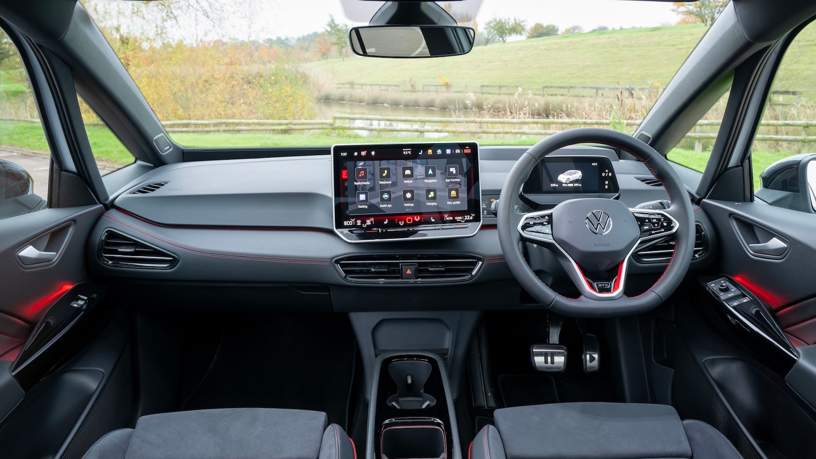 Interior dashboard view of ID.3 GTX