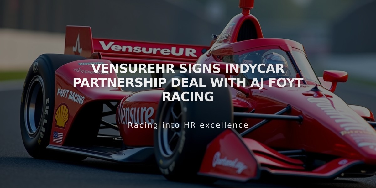 VensureHR Signs IndyCar Partnership Deal with AJ Foyt Racing