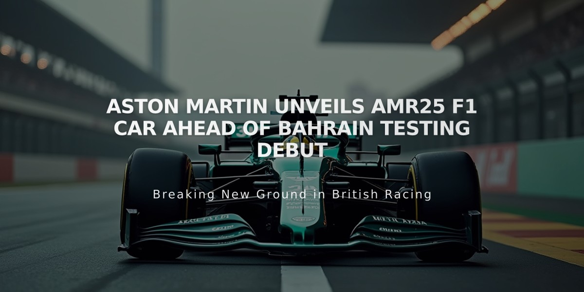 Aston Martin Unveils AMR25 F1 Car Ahead of Bahrain Testing Debut