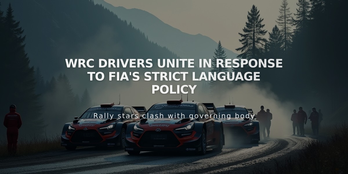 WRC Drivers Unite in Response to FIA's Strict Language Policy