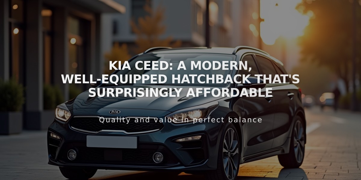 Kia Ceed: A Modern, Well-Equipped Hatchback That's Surprisingly Affordable