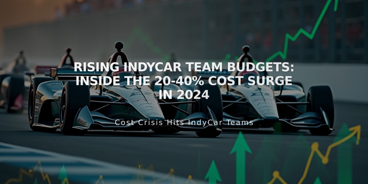 Rising IndyCar Team Budgets: Inside the 20-40% Cost Surge in 2024