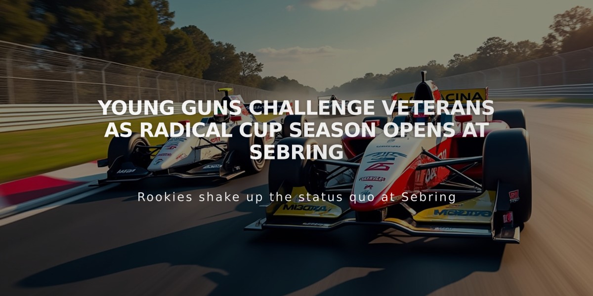 Young Guns Challenge Veterans as Radical Cup Season Opens at Sebring