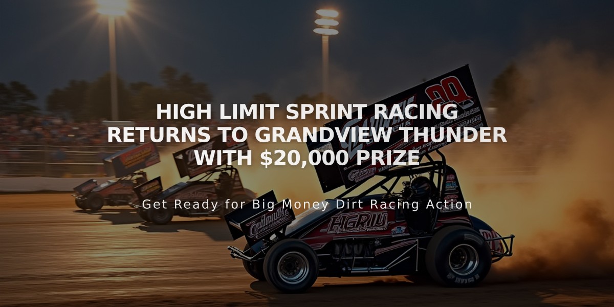 High Limit Sprint Racing Returns to Grandview Thunder with $20,000 Prize