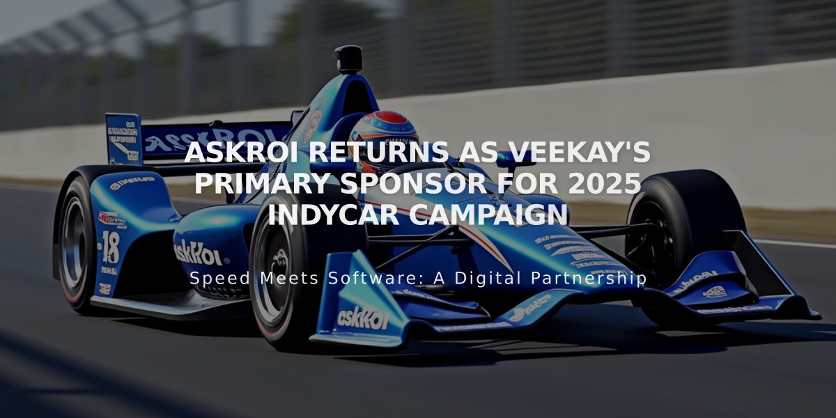 askROI Returns as VeeKay's Primary Sponsor for 2025 IndyCar Campaign