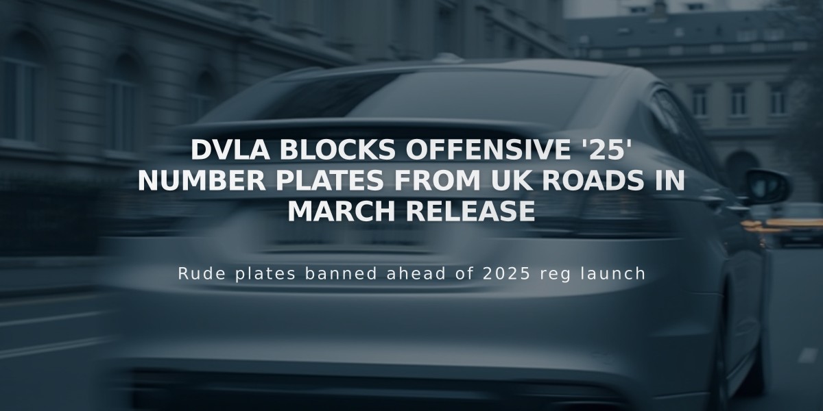 DVLA Blocks Offensive '25' Number Plates from UK Roads in March Release