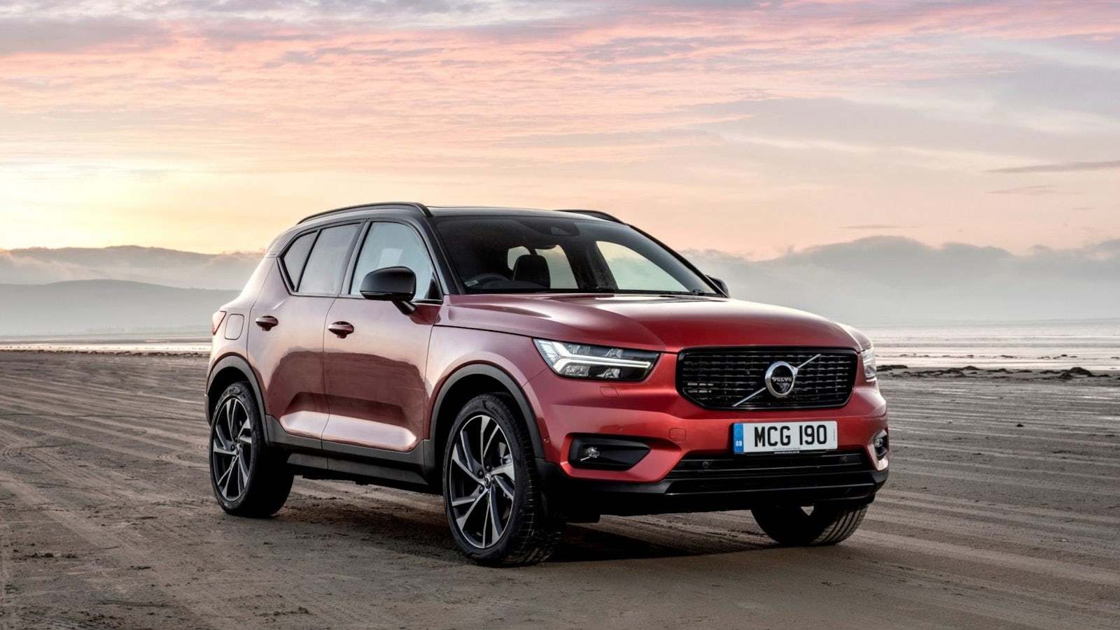 Red Volvo XC40 parked outdoors