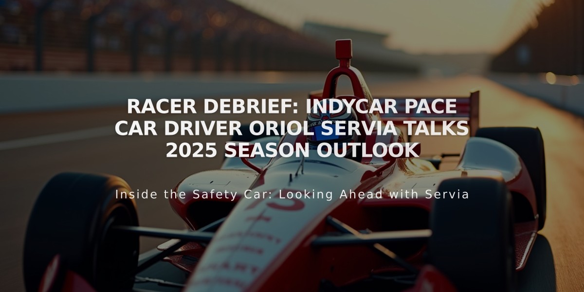 RACER Debrief: IndyCar Pace Car Driver Oriol Servia Talks 2025 Season Outlook