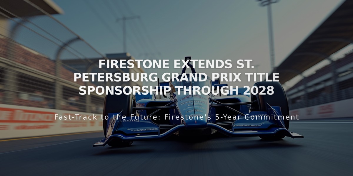 Firestone extends St. Petersburg Grand Prix title sponsorship through 2028