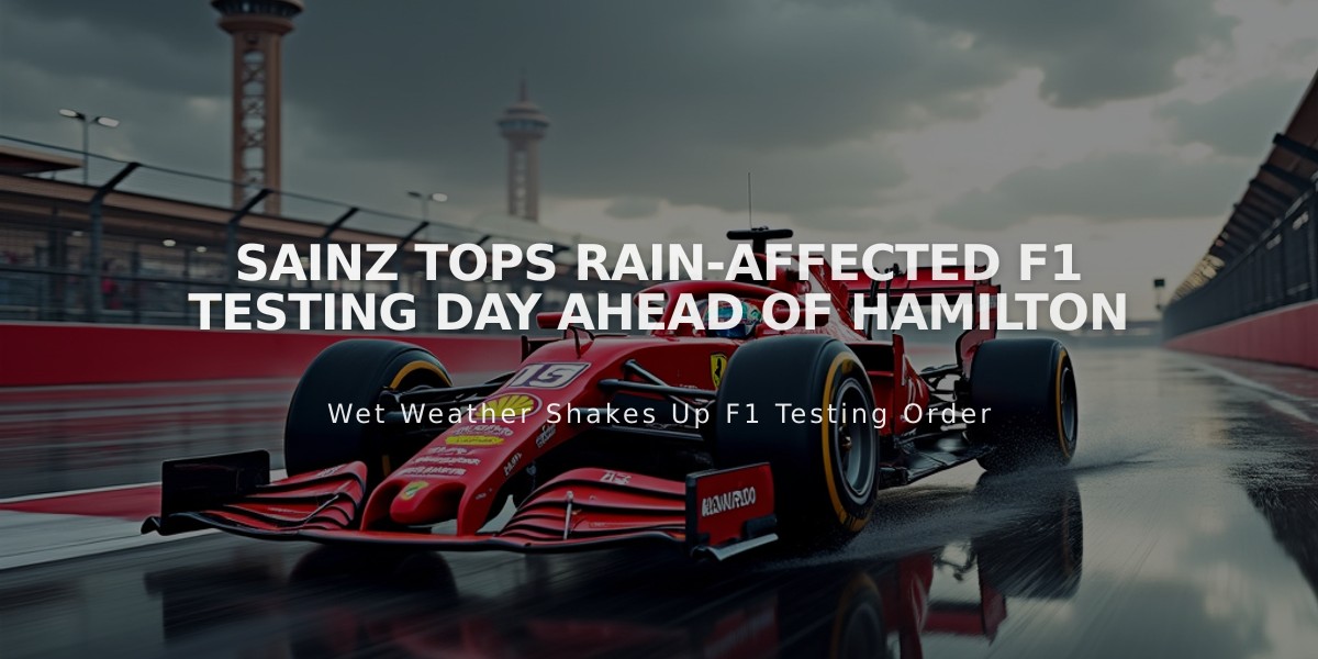 Sainz Tops Rain-Affected F1 Testing Day Ahead of Hamilton