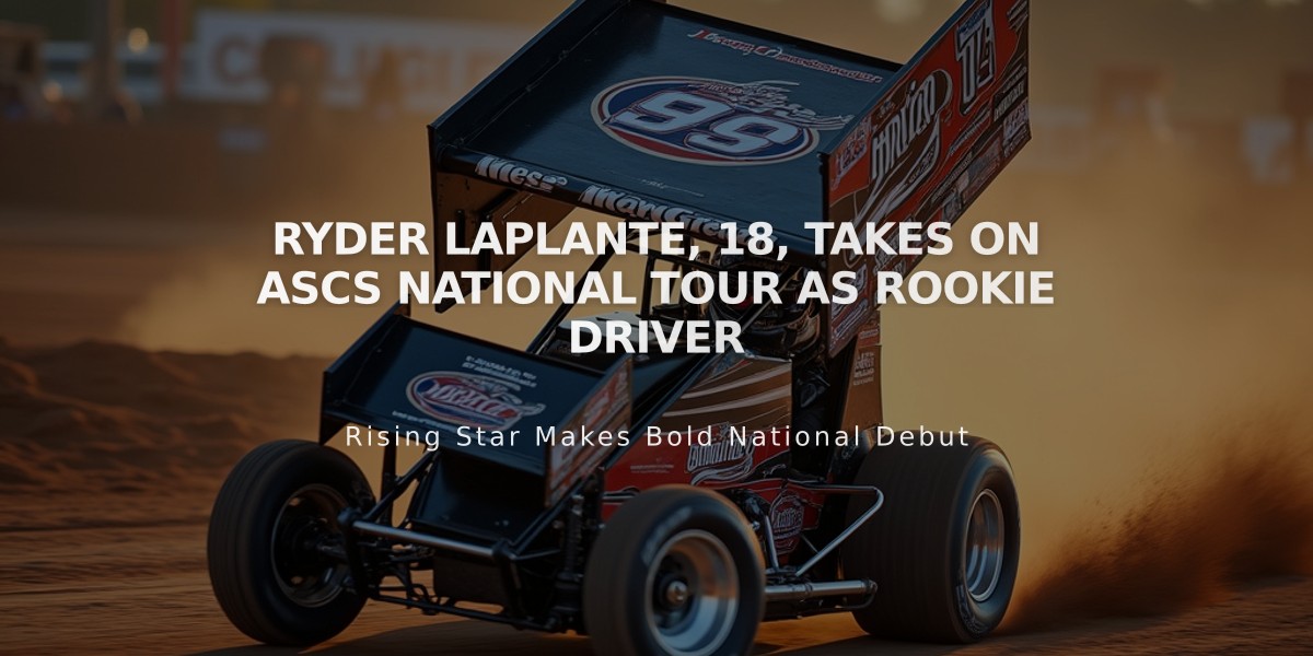 Ryder Laplante, 18, Takes on ASCS National Tour as Rookie Driver