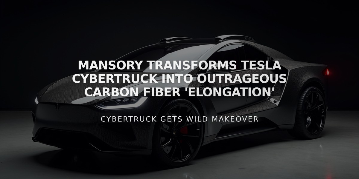 Mansory Transforms Tesla Cybertruck Into Outrageous Carbon Fiber 'Elongation'