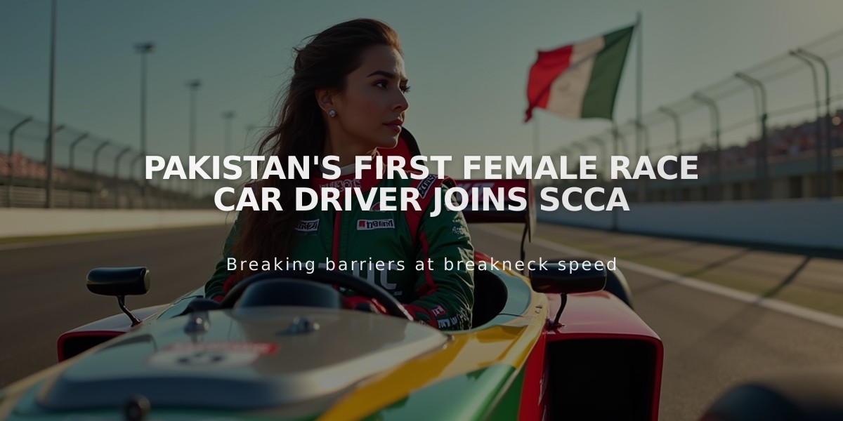 Pakistan's First Female Race Car Driver Joins SCCA