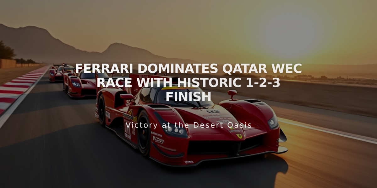 Ferrari Dominates Qatar WEC Race with Historic 1-2-3 Finish