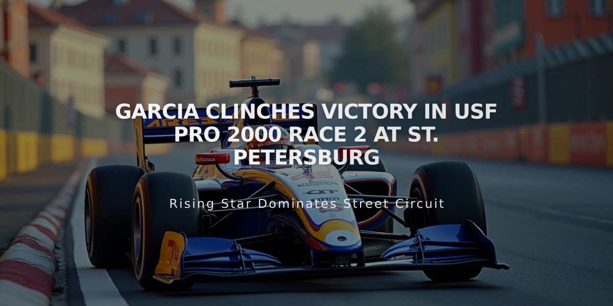 Garcia Clinches Victory in USF Pro 2000 Race 2 at St. Petersburg