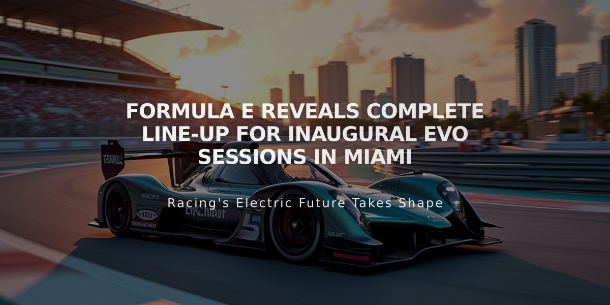 Formula E Reveals Complete Line-up for Inaugural Evo Sessions in Miami