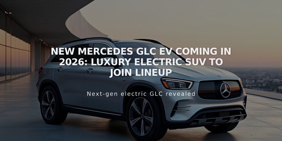 New Mercedes GLC EV coming in 2026: Luxury Electric SUV to join lineup