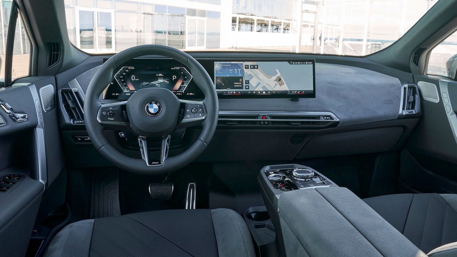 BMW iX dashboard with curved display