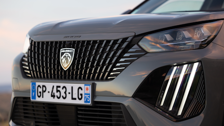 Gray Peugeot e-2008 front view