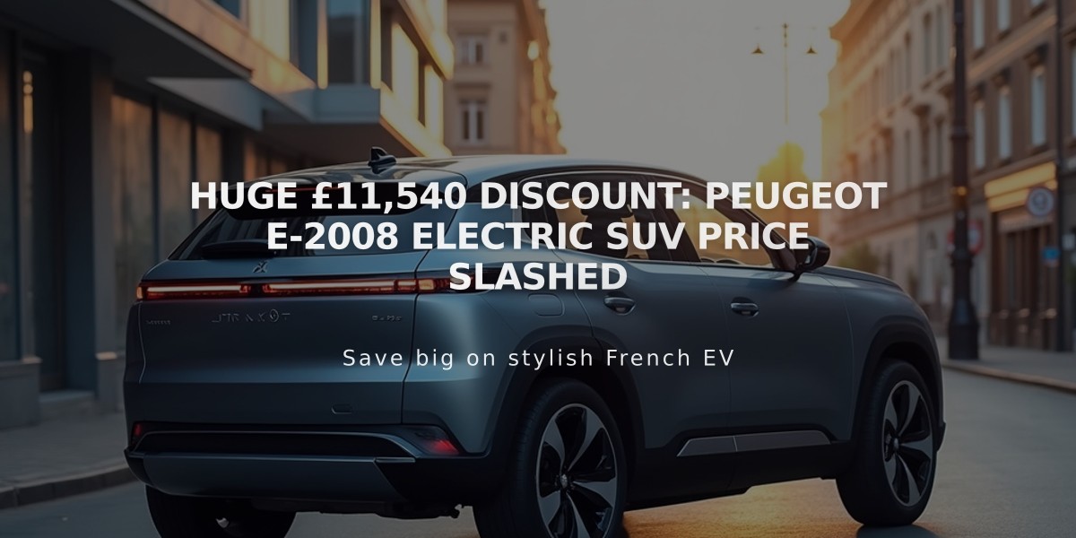 Huge £11,540 Discount: Peugeot E-2008 Electric SUV Price Slashed