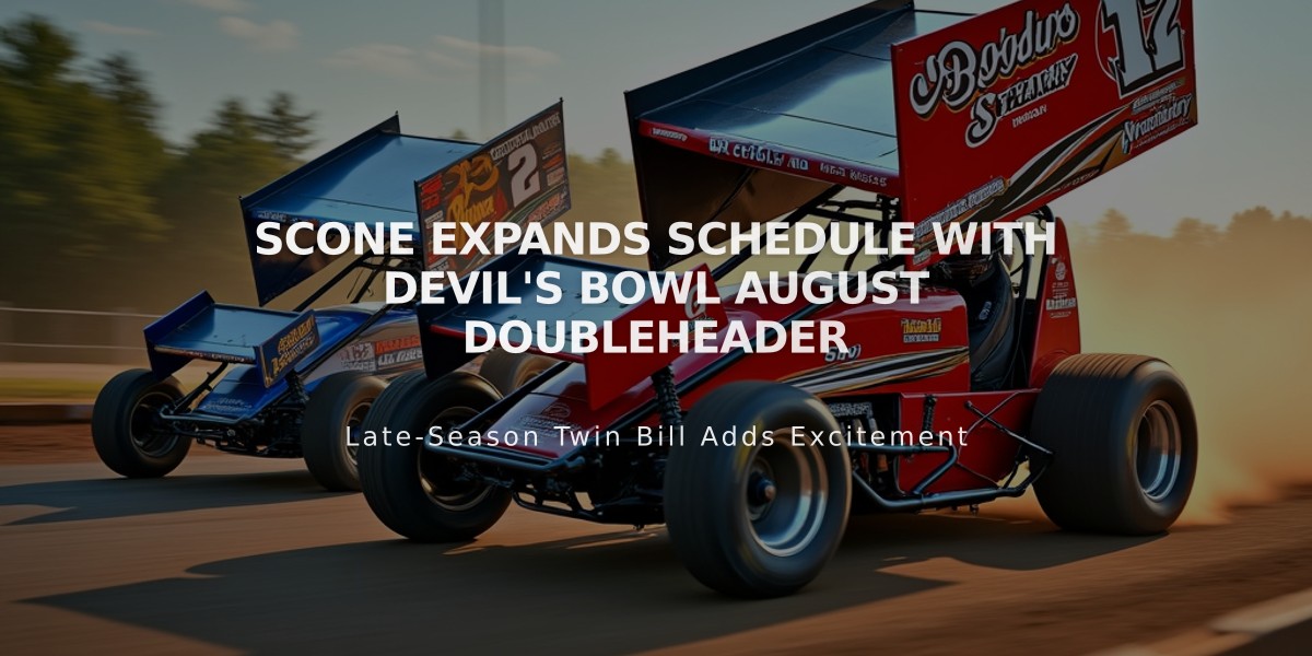 SCoNE Expands Schedule with Devil's Bowl August Doubleheader