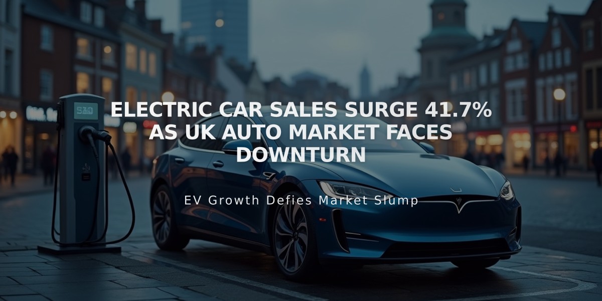 Electric Car Sales Surge 41.7% as UK Auto Market Faces Downturn