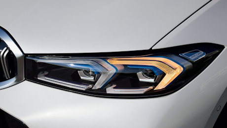 BMW 3 Series headlight closeup