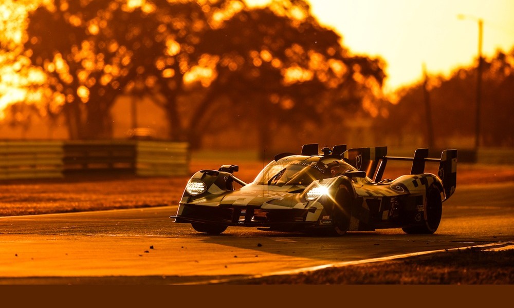 Race car testing on track