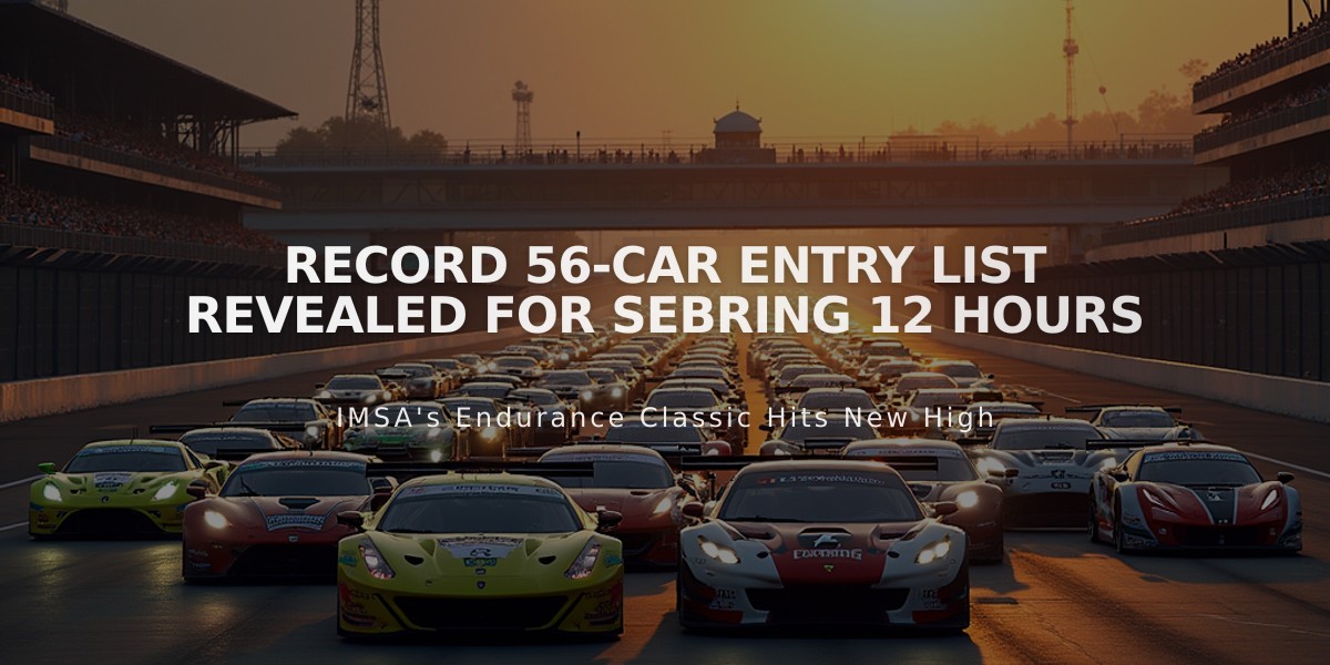 Record 56-Car Entry List Revealed for Sebring 12 Hours